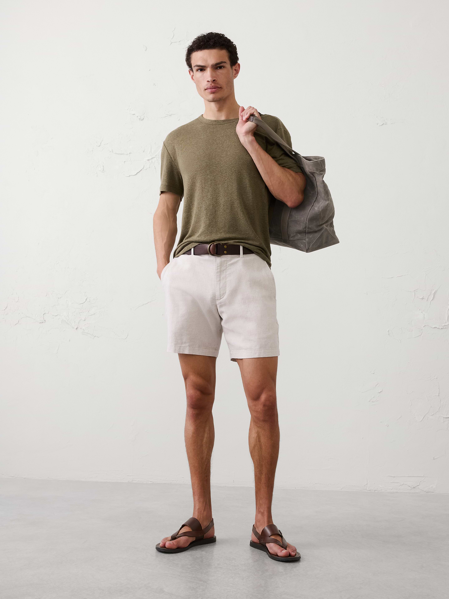 Image number 1 showing, Standard-Fit Linen-Blend T-Shirt