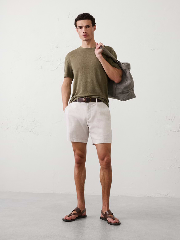 Standard-Fit Linen-Blend T-Shirt