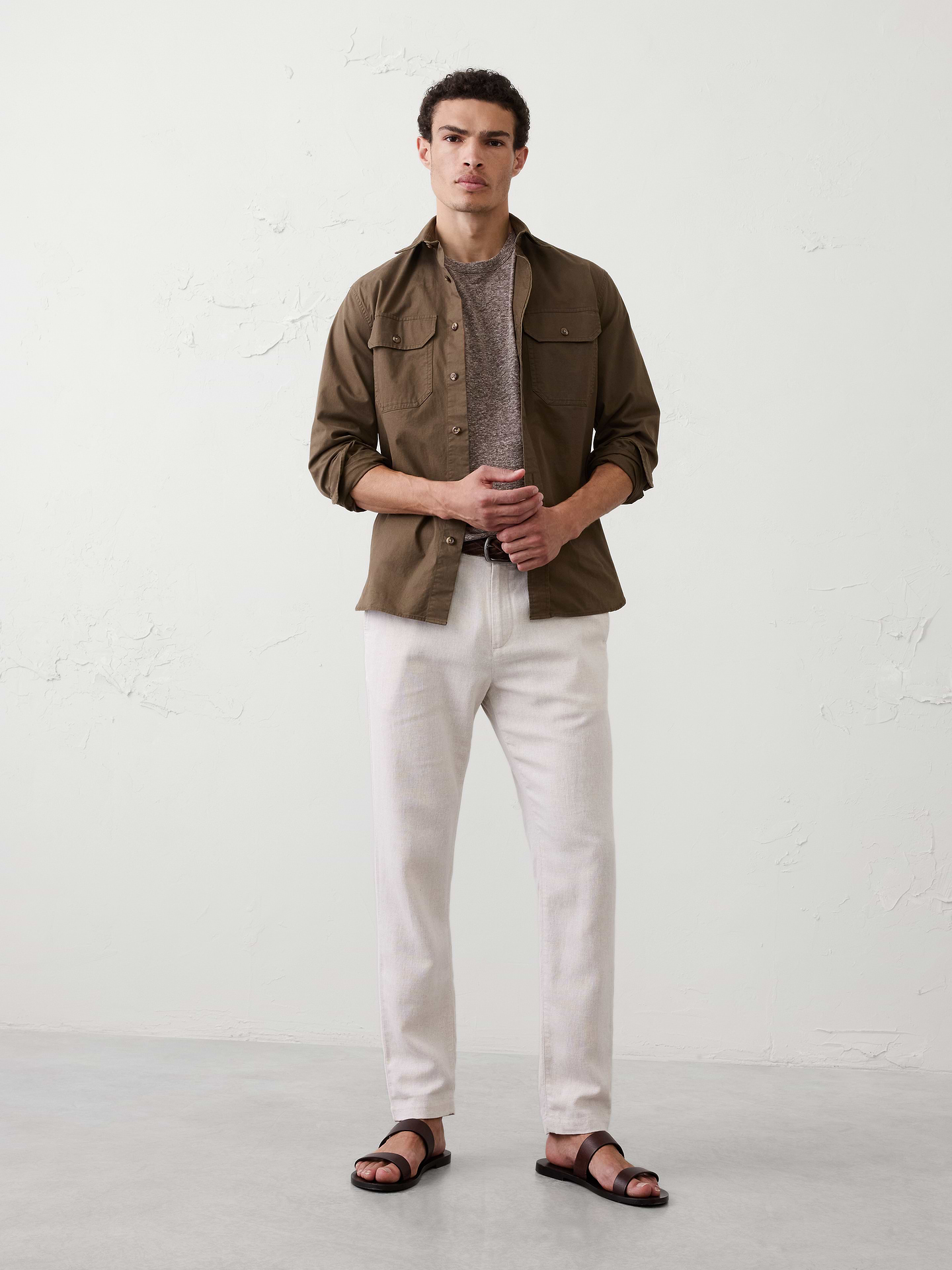 Image number 3 showing, Standard-Fit Linen-Blend T-Shirt