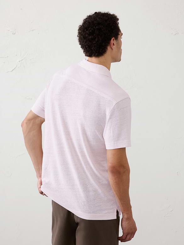 Slim-Fit Linen-Blend Polo