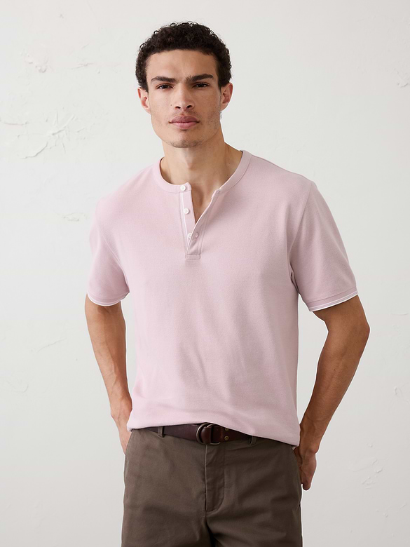 Standard-Fit Textured Tipped Henley