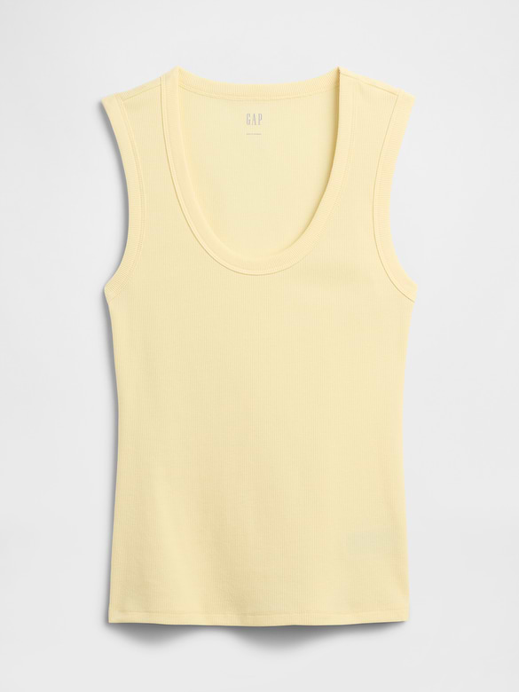 Ribbed Scoopneck Tank Top