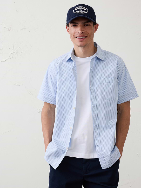 Relaxed-Fit Striped Poplin Shirt