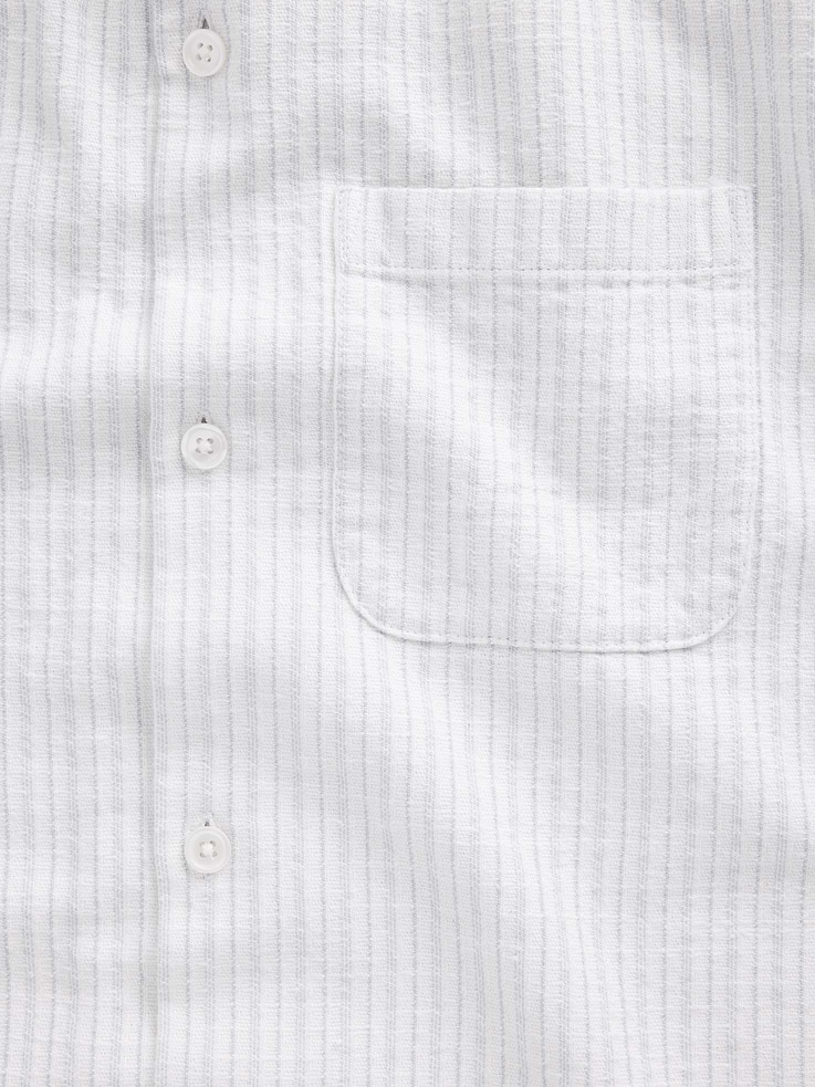 Image number 4 showing, Dobby Stripe Relaxed Straight-Hem Shirt