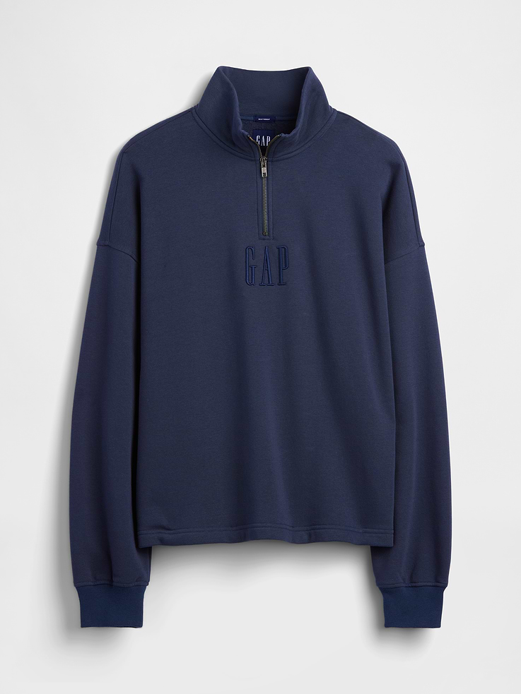 Image number 7 showing, Heavyweight Oversized Logo Quarter-Zip Pullover