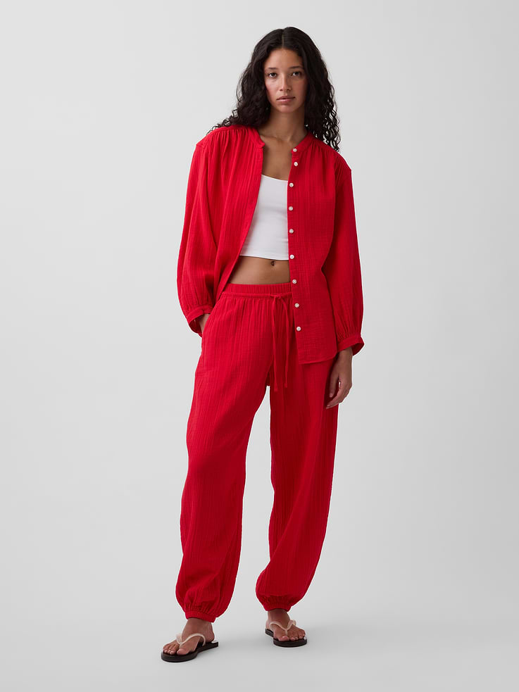 Image number 1 showing, Cotton Gauze Easy Joggers