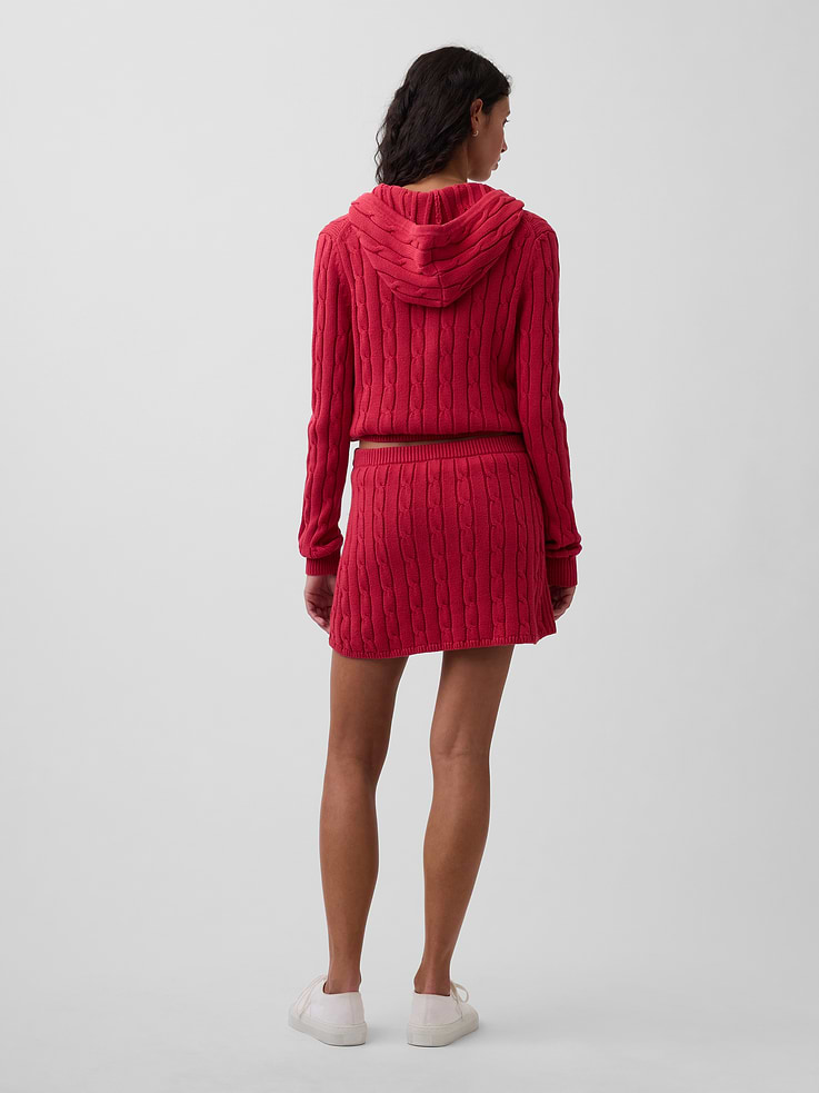 Image number 2 showing, 100% Cotton Cable-Knit Mini Skort