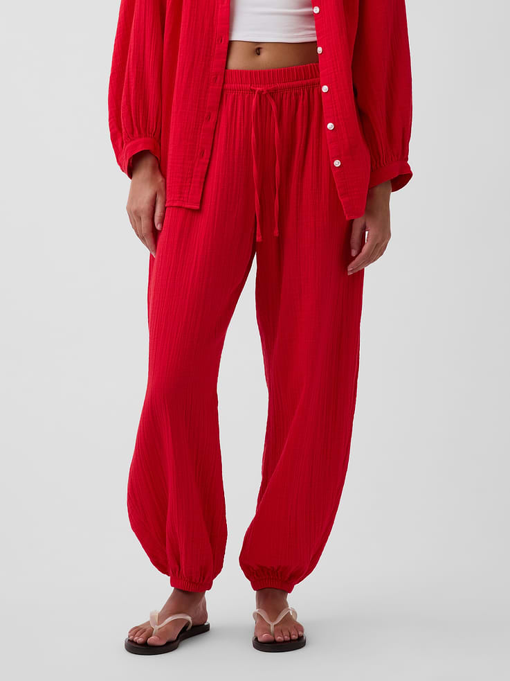 Image number 2 showing, Cotton Gauze Easy Joggers