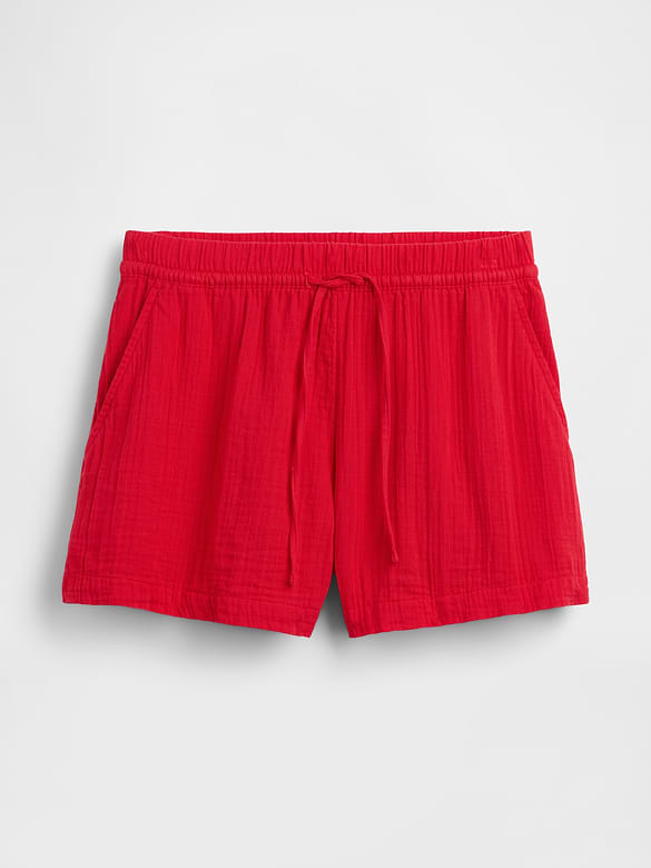 4" Mid Rise Cotton Gauze Easy Shorts
