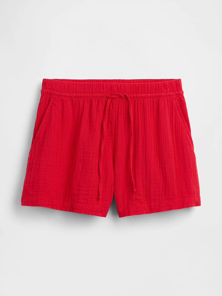 Image number 5 showing, 4" Mid Rise Cotton Gauze Easy Shorts