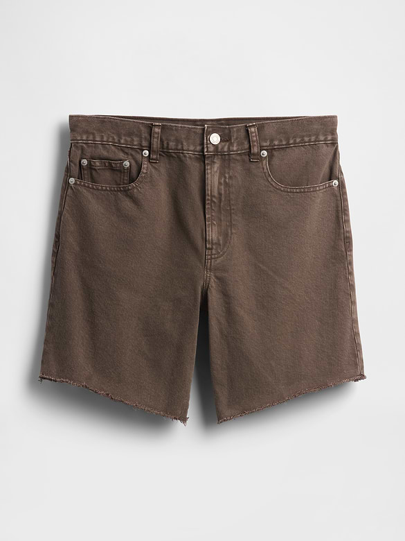 8" Mid Rise Loose Denim Bermuda Shorts