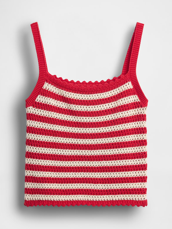 100% Cotton Crochet Crop Sweater Tank