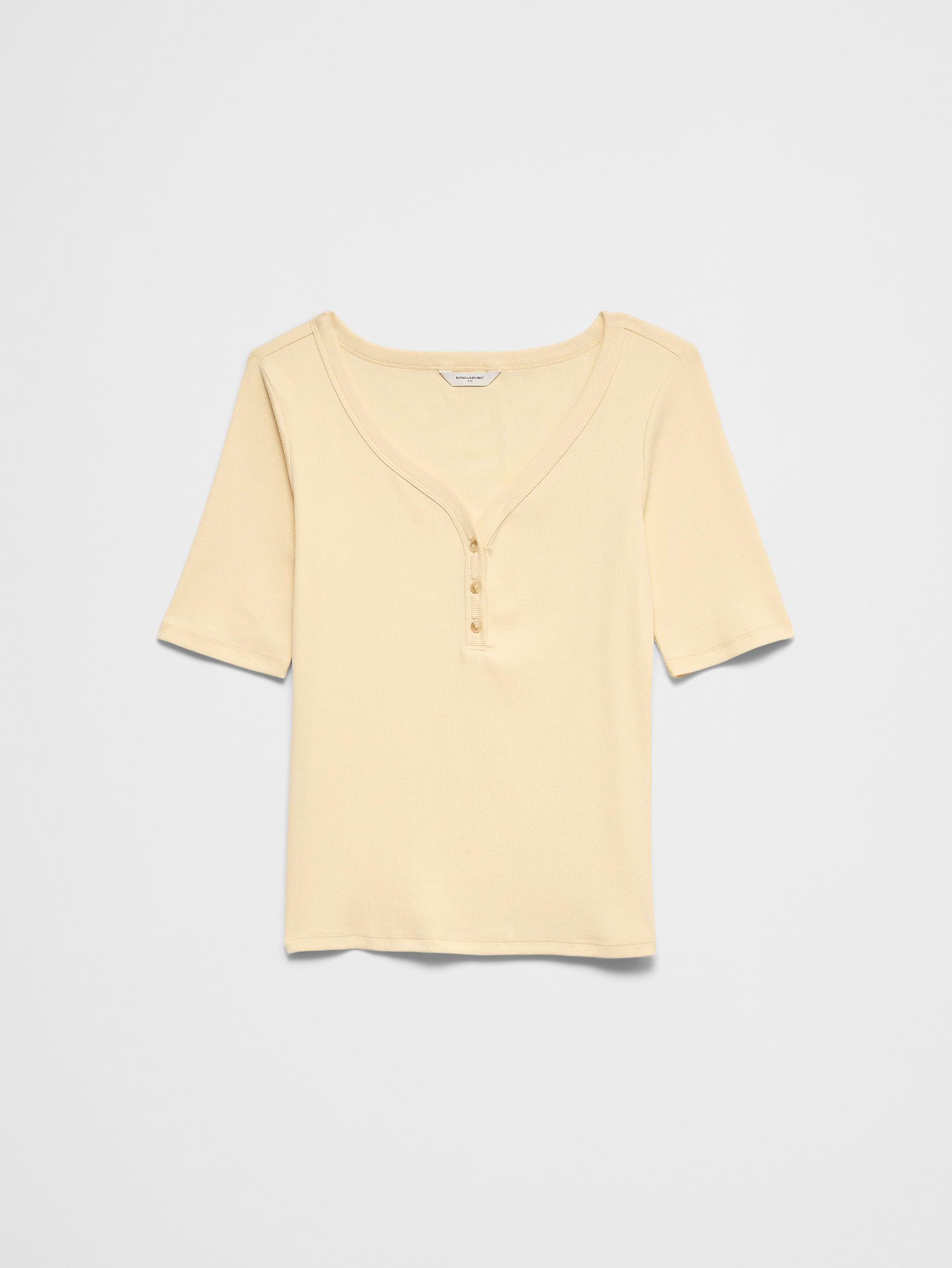 Image number 7 showing, Ribbed Elbow-Sleeve Henley T-Shirt