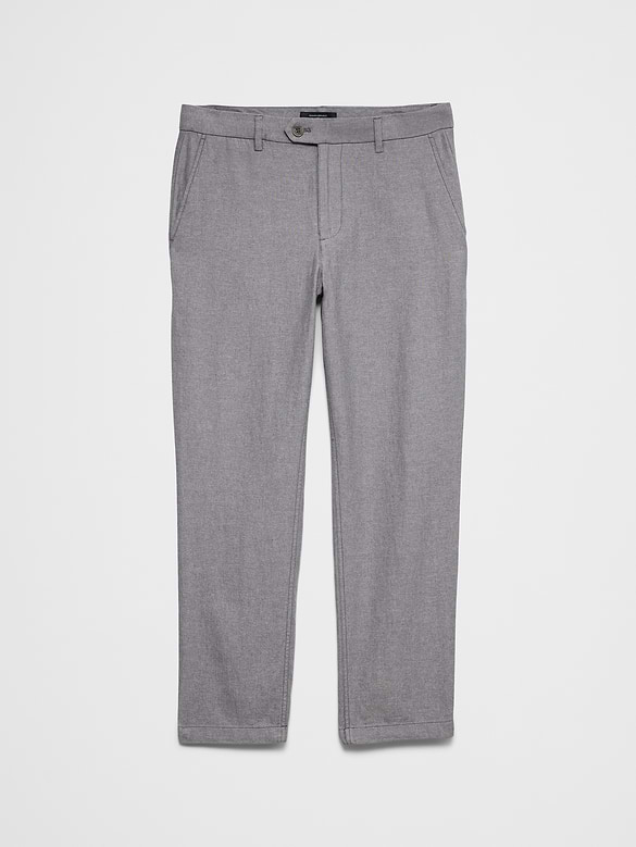 Slim-Straight Linen-Blend Trouser