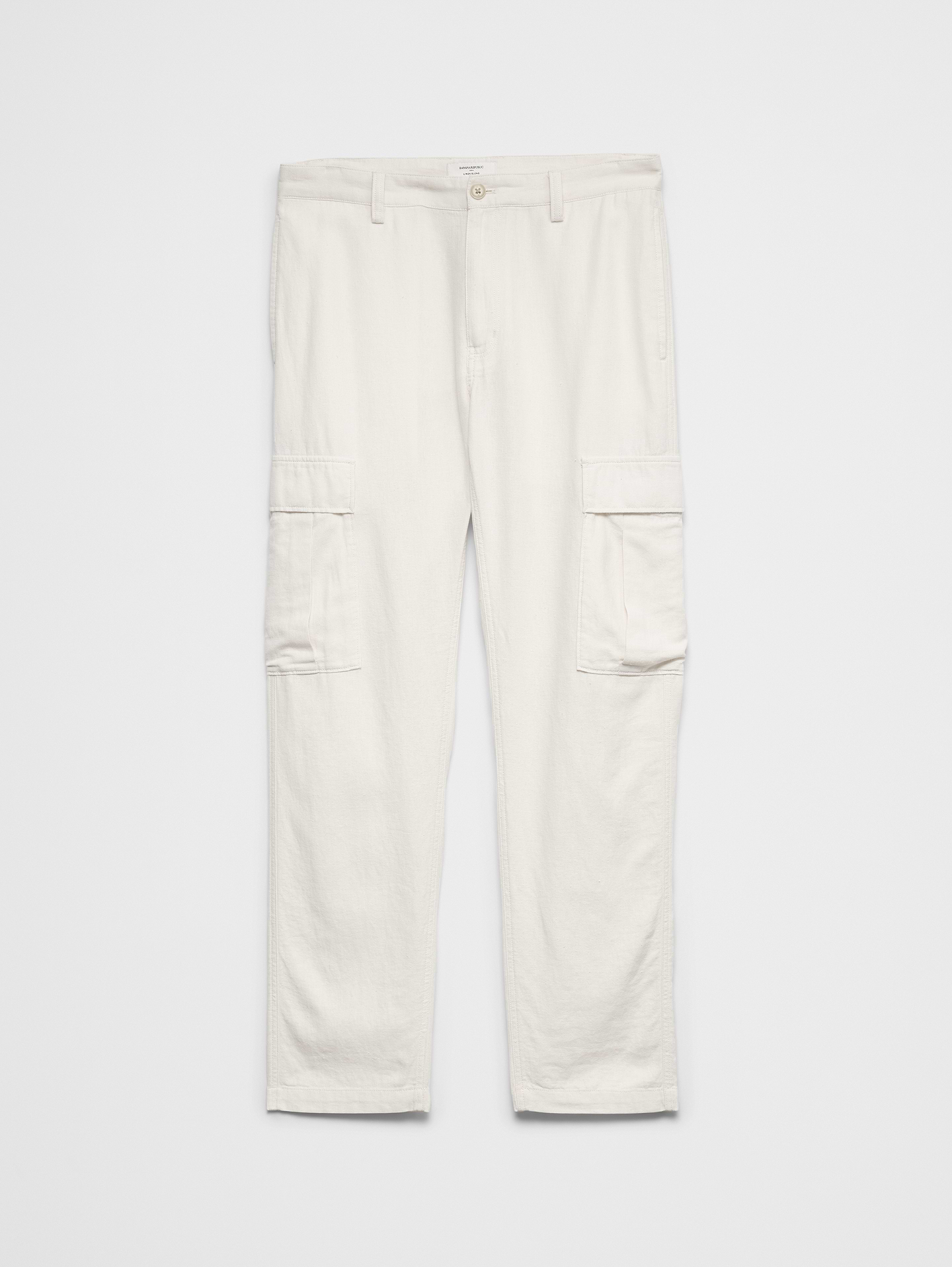 Image number 4 showing, Slim-Straight Linen-Blend Cargos