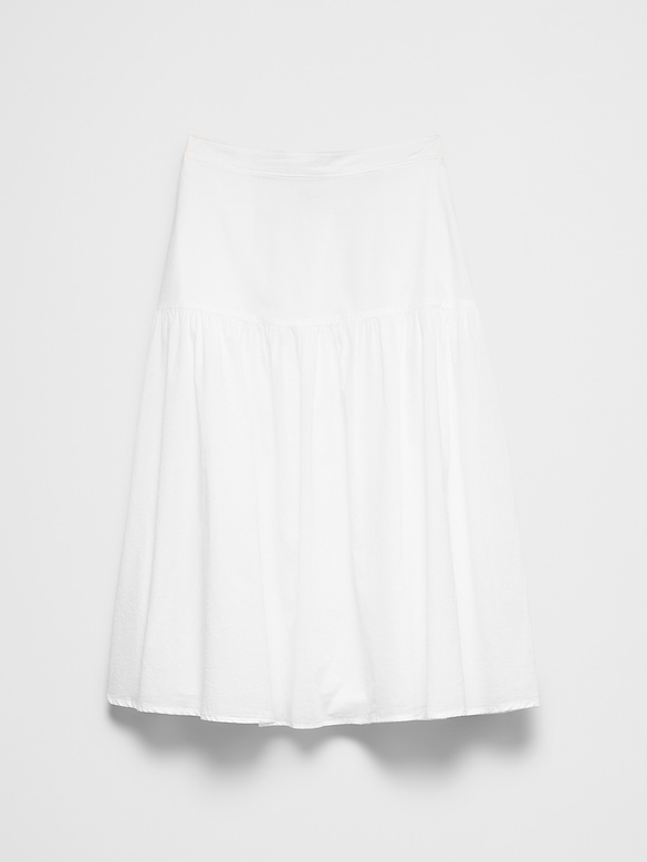 Tier Voile Midi Skirt