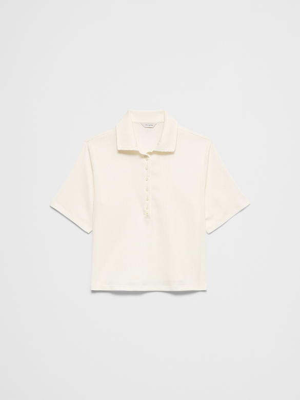 Textured Smocked Polo