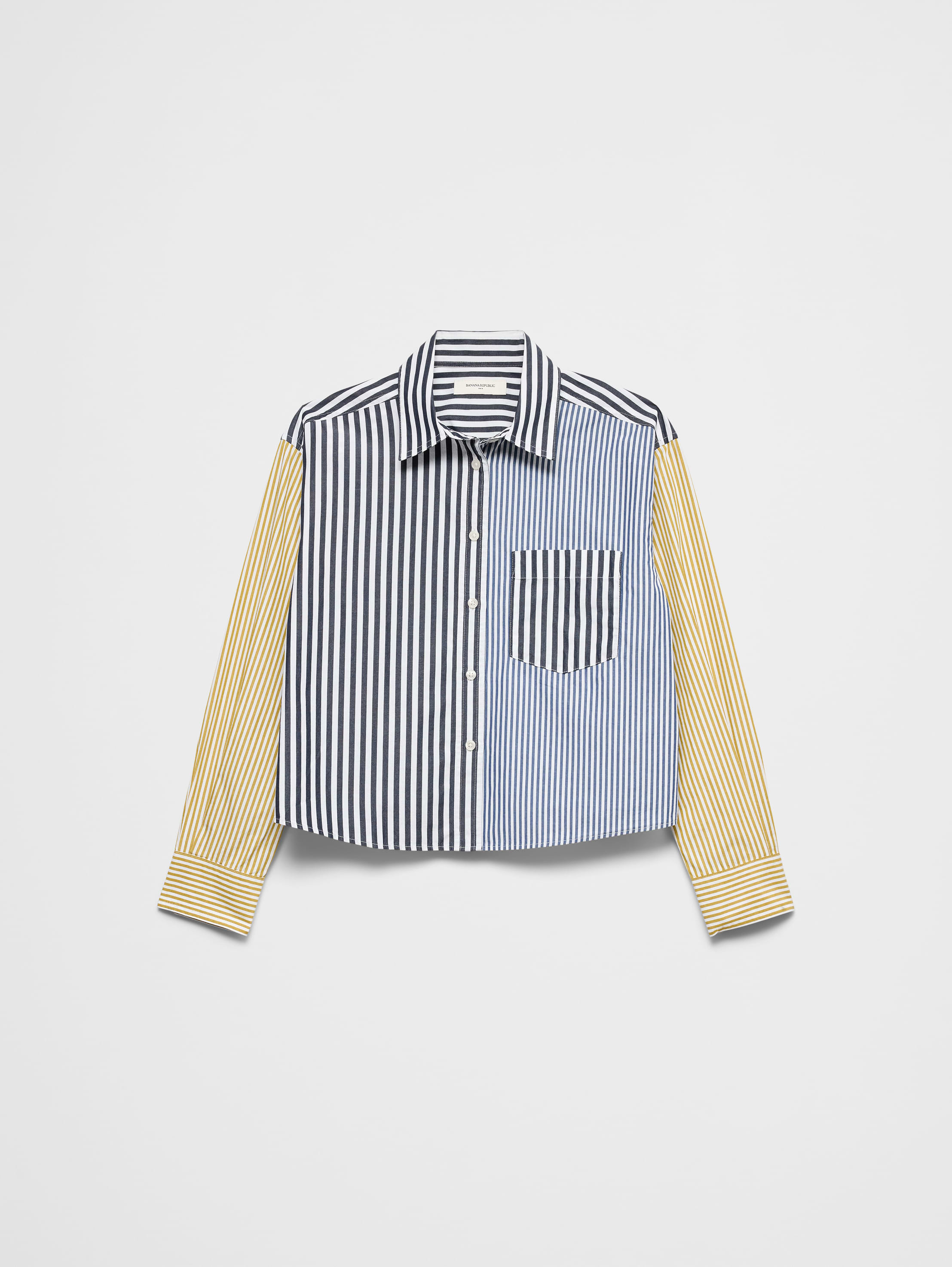 Mixed Stripes Cropped Shirt | Banana Republic Factory