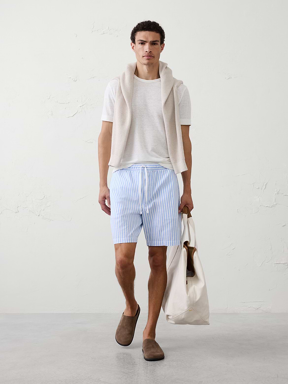 Standard-Fit 7" Linen-Blend Deck Short
