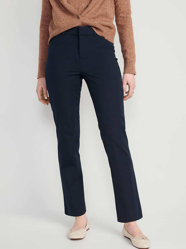 Image number 1 showing, High-Waisted Pixie Straight Pants