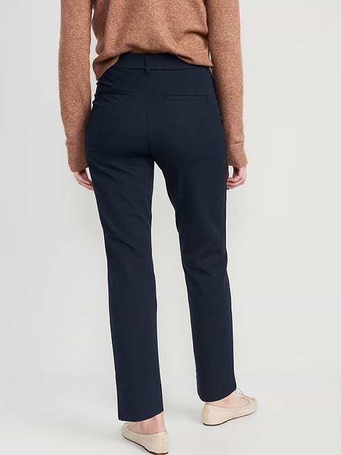 old navy high waisted dress pants Women's High-Waisted Pixie Straight - Blue womens business casual outfits with jeans