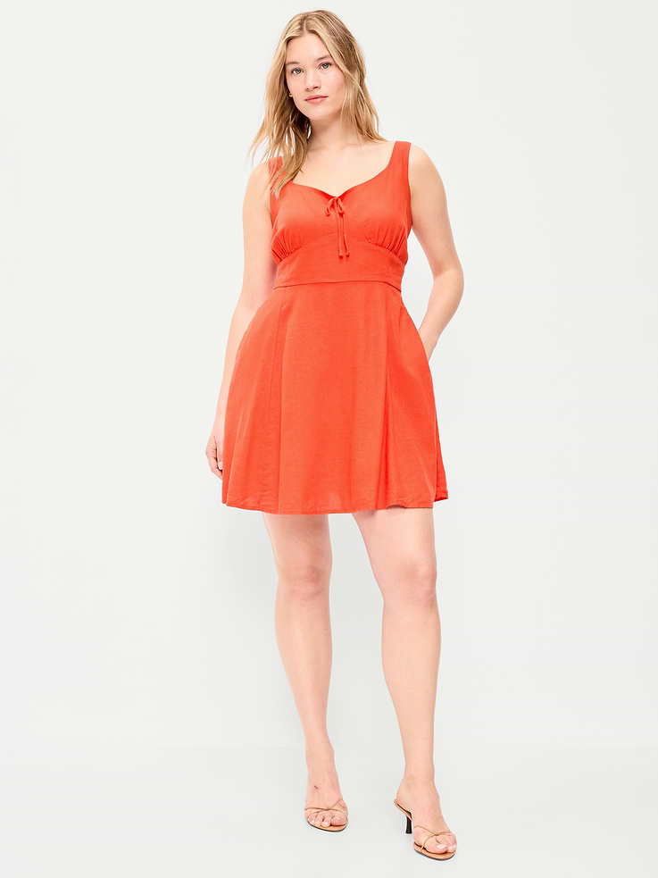 Image number 7 showing, Fit & Flare Linen Mini Dress