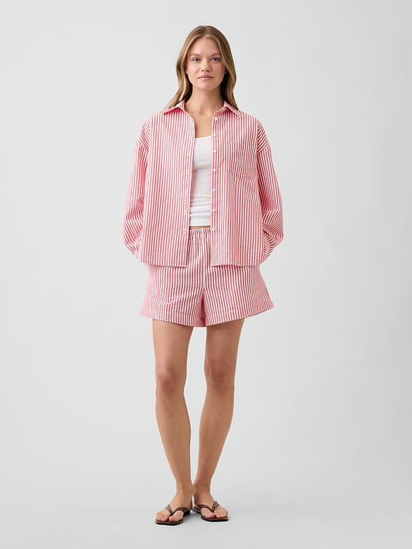 Oversized Shirt in Seersucker
