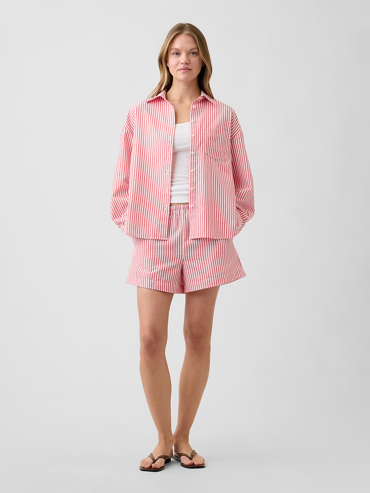 Image number 3 showing, Oversized Shirt in Seersucker