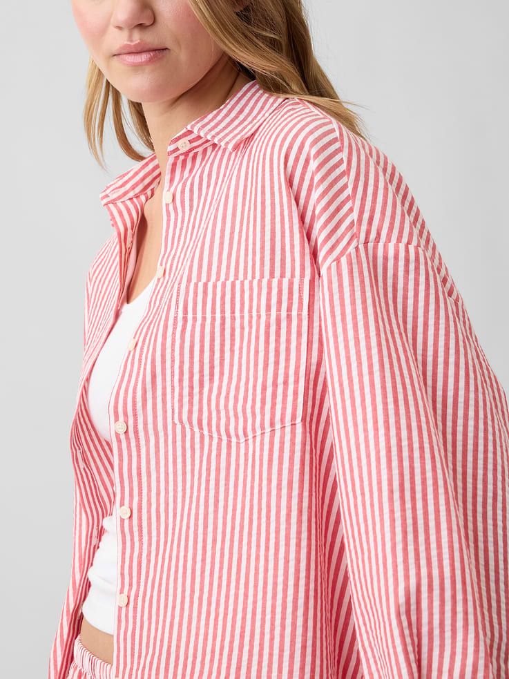 Image number 4 showing, Oversized Shirt in Seersucker