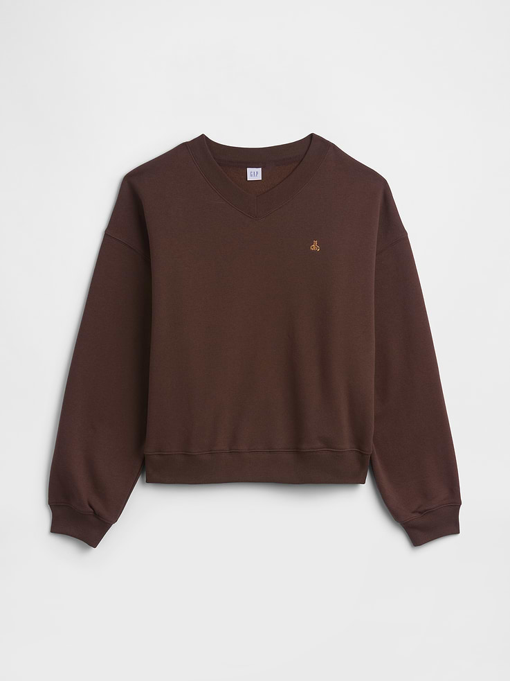 Image 5 of 5, Oversized Brannan Bear Wedge V-Neck Sweatshirt