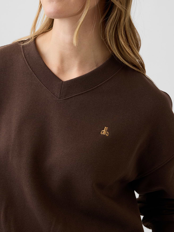 Image 4 of 5, Oversized Brannan Bear Wedge V-Neck Sweatshirt
