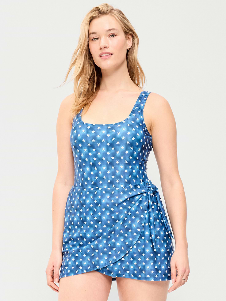 Image number 5 showing, Matte Side-Tie Swim Dress