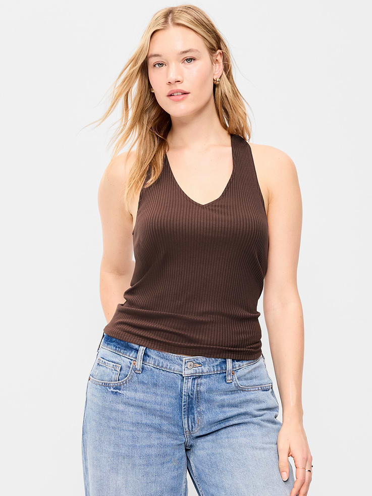 Image number 6 showing, Ribbed Loop-Back Halter Top