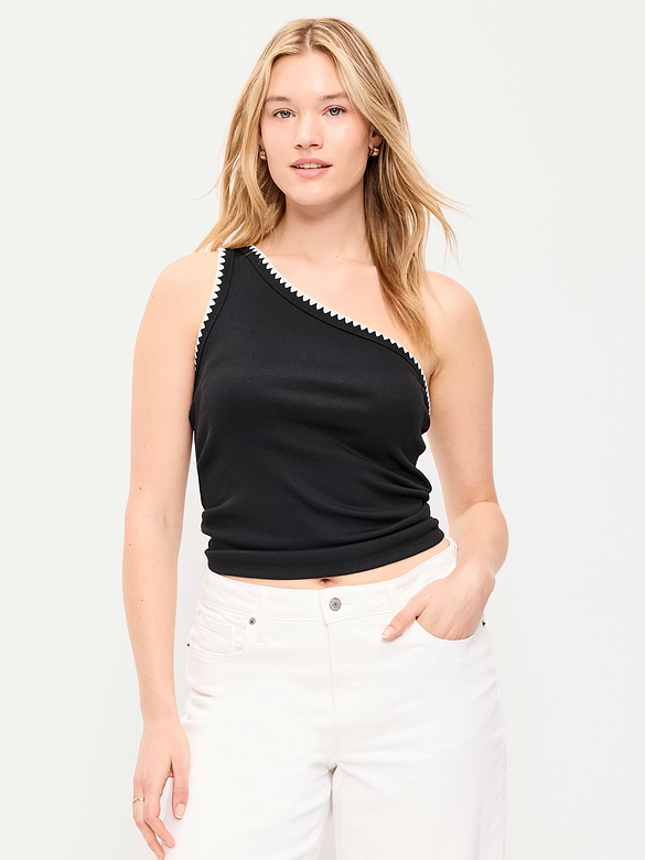 Camisole monobretelle côtelée