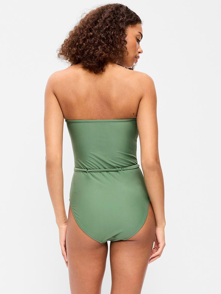 Image number 2 showing, Strapless Belted One-Piece Swimsuit