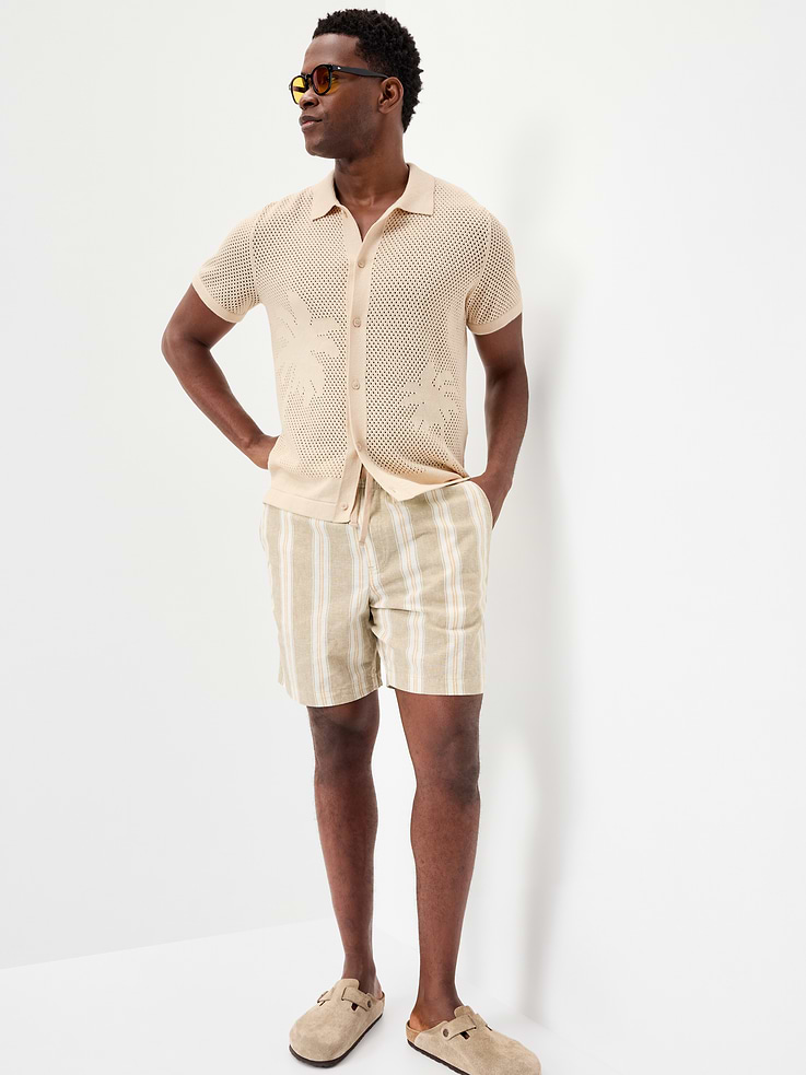 Image number 3 showing, Short-Sleeve Open-Knit Sweater Shirt
