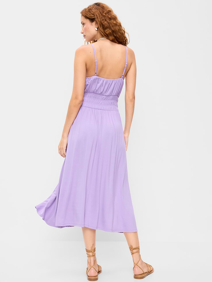 Image number 2 showing, Fit & Flare Jersey Smocked-Waist Midi Dress