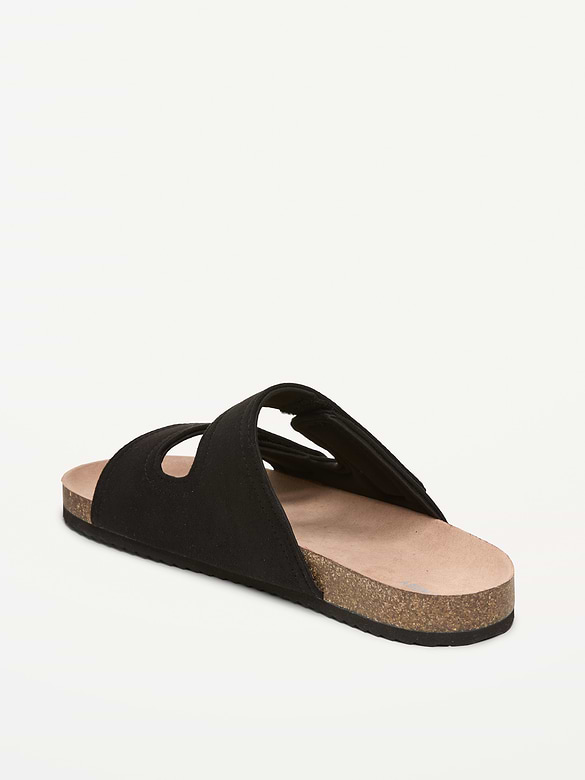 Faux-Suede Double-Strap Slide Sandals for Men