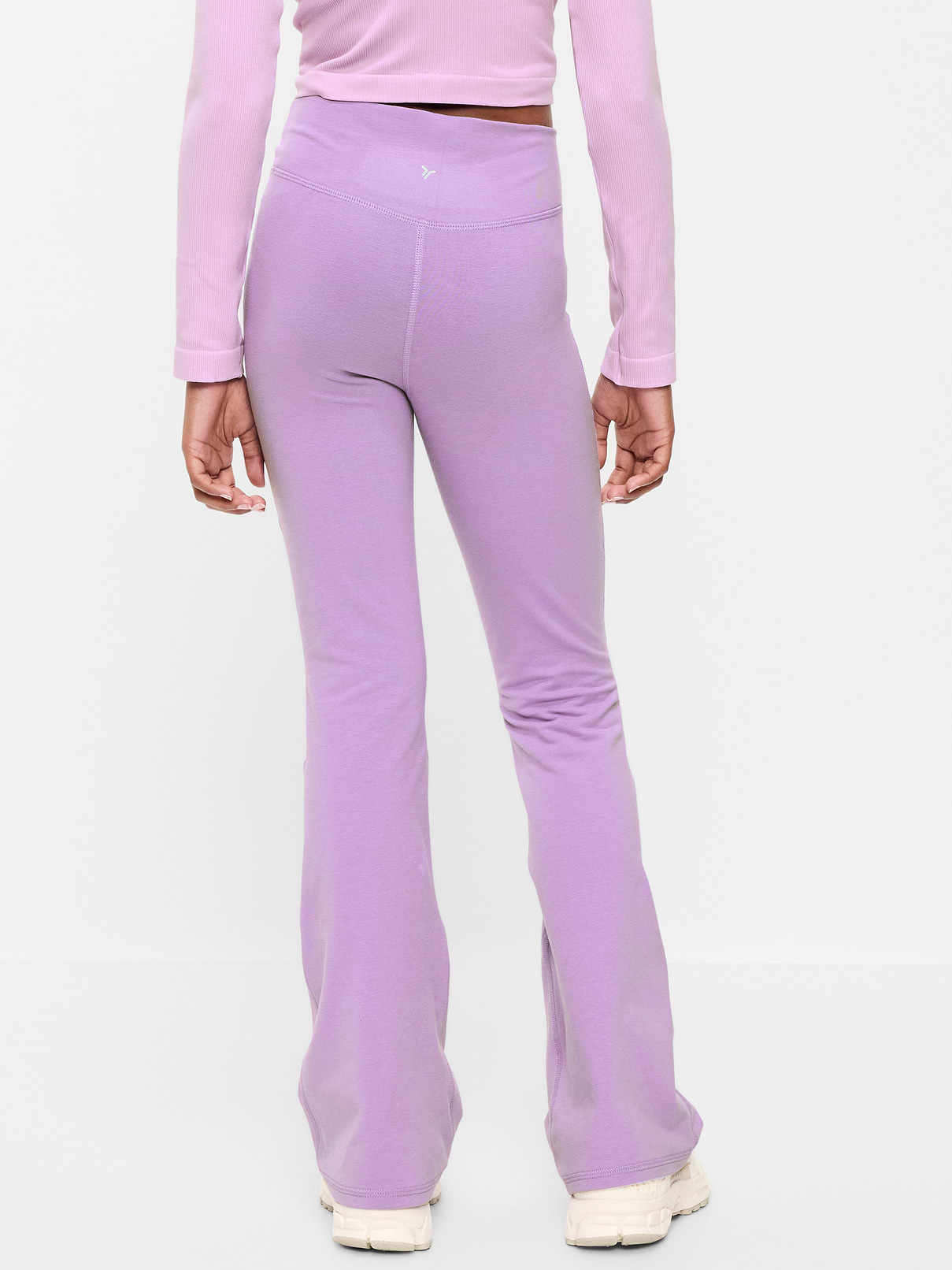 Image number 2 showing, High-Waisted PowerChill Crossover Flared Leggings for Girls