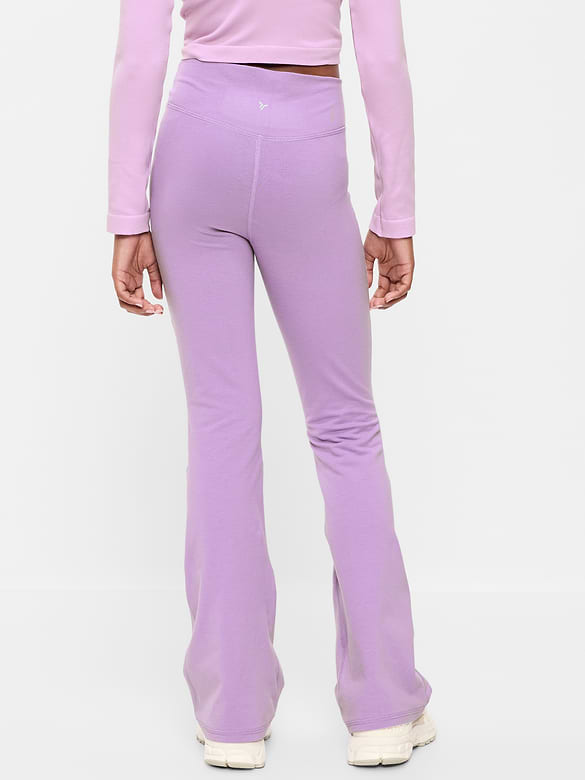 High-Waisted PowerChill Crossover Flared Leggings for Girls