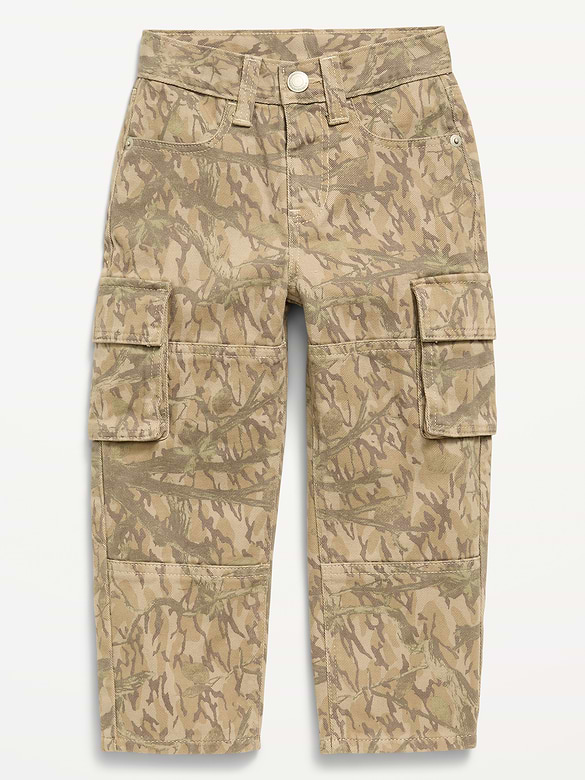 Baggy Barrel-Leg Cargo Jeans for Toddler Boys