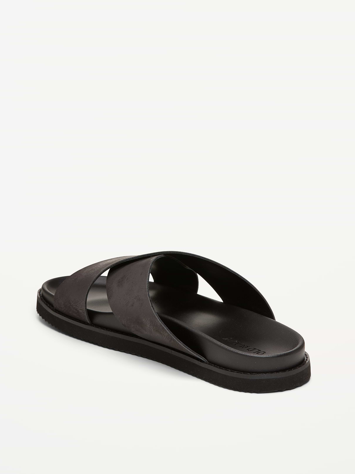 Image number 4 showing, Faux-Leather Cross-Strap Slide Sandals for Men