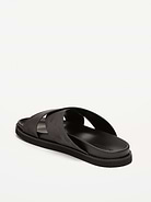 Image number 4 showing, Faux-Leather Cross-Strap Slide Sandals for Men