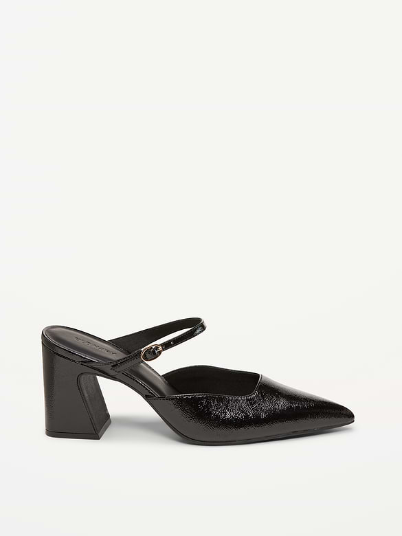 Buckle-Strap Mule Heels for Women
