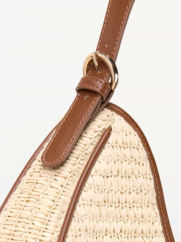 Oversized Raffia Hobo Bag