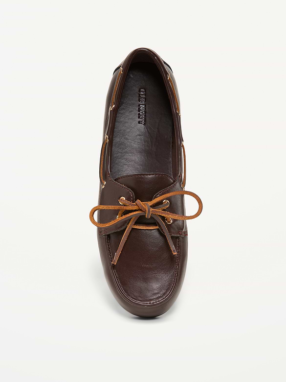 Faux-Leather Boat Shoes for Women