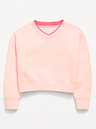 Image number 3 showing, Bounce Fleece V-Neck Sweatshirt for Girls