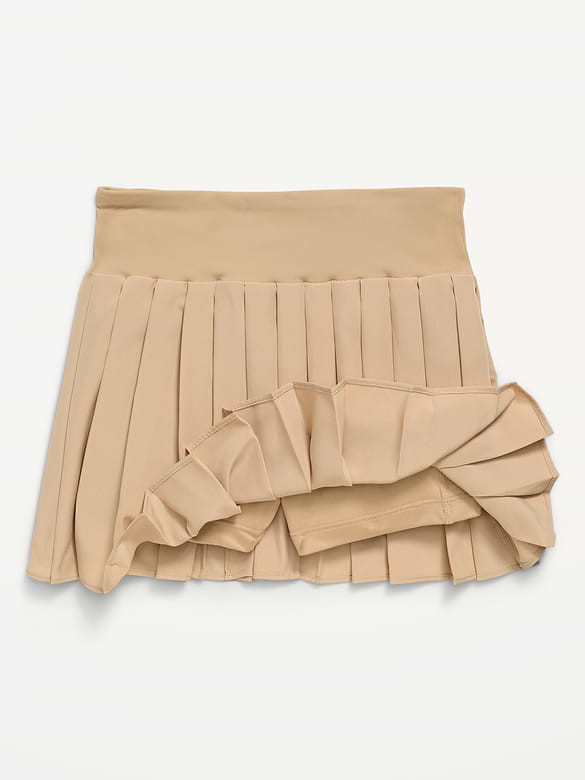High-Waisted Pleated Performance Skort for Girls
