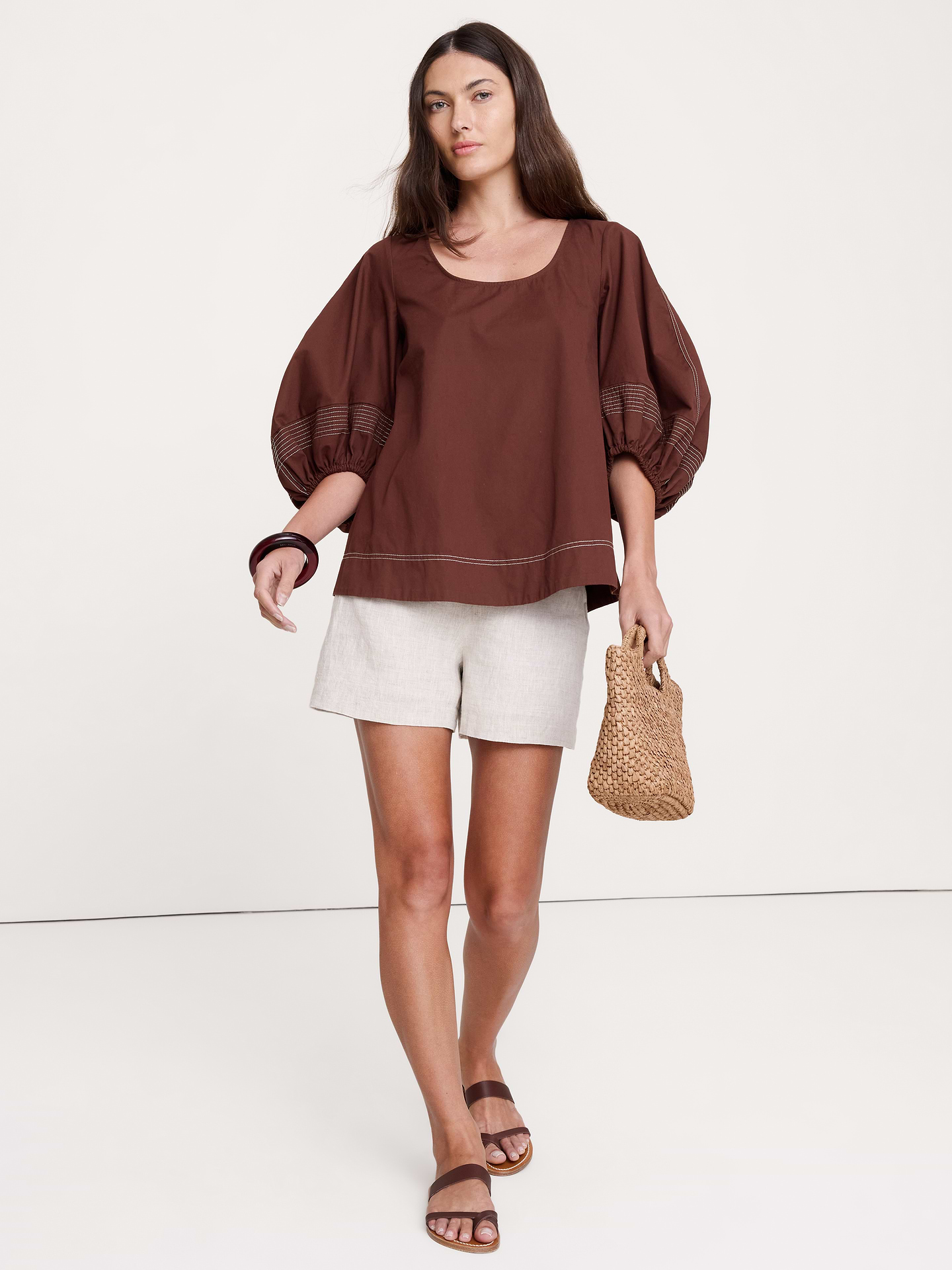 Image number 1 showing, Cotton Scoop-Back Top