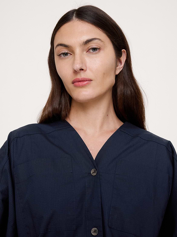 Stretch-Cotton Drawstring-Hem Top